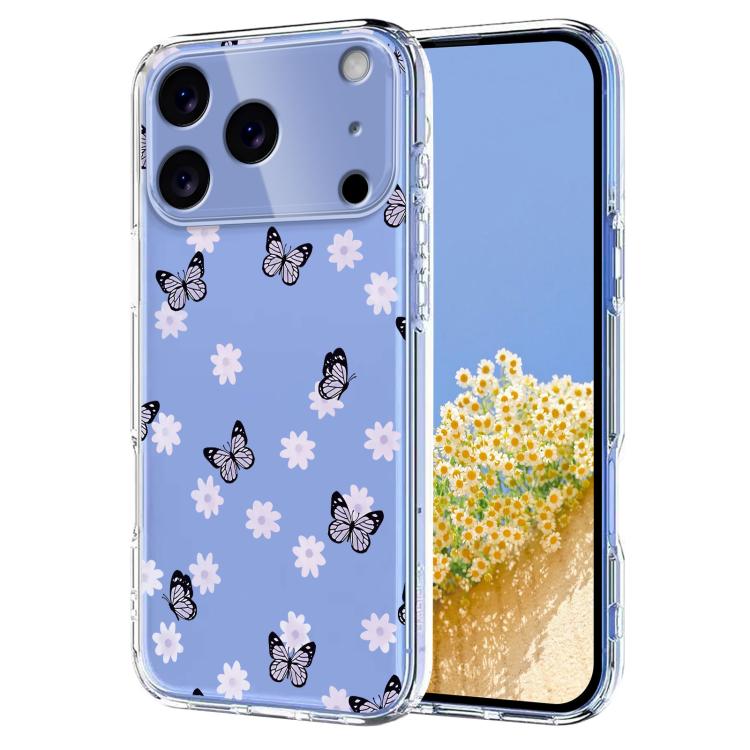Flower Pattern Painted TPU Phone Case, For iPhone 17e / 16e, For iPhone 17 Pro Max, For iPhone 17 Pro, For iPhone 17