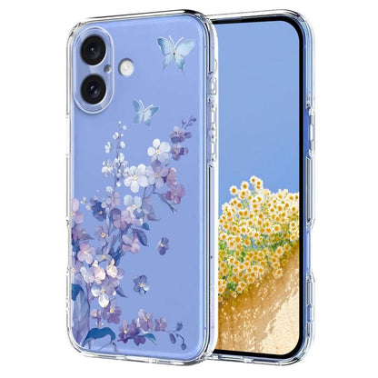 Flower Pattern Painted TPU Phone Case, For iPhone 17e / 16e, For iPhone 17 Pro Max, For iPhone 17 Pro, For iPhone 17