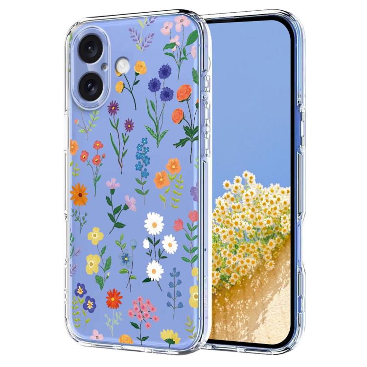 Flower Pattern Painted TPU Phone Case, For iPhone 17e / 16e, For iPhone 17 Pro Max, For iPhone 17 Pro, For iPhone 17