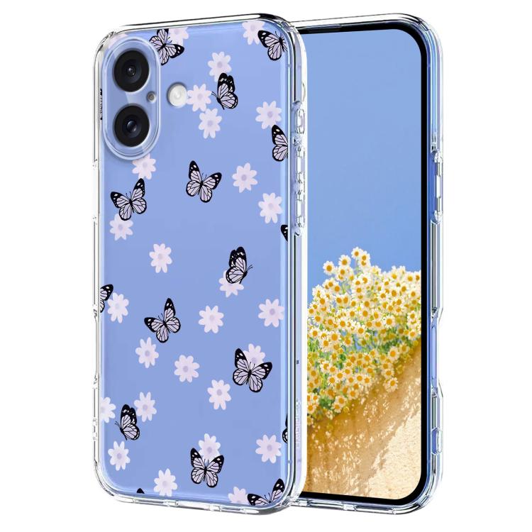Flower Pattern Painted TPU Phone Case, For iPhone 17e / 16e, For iPhone 17 Pro Max, For iPhone 17 Pro, For iPhone 17