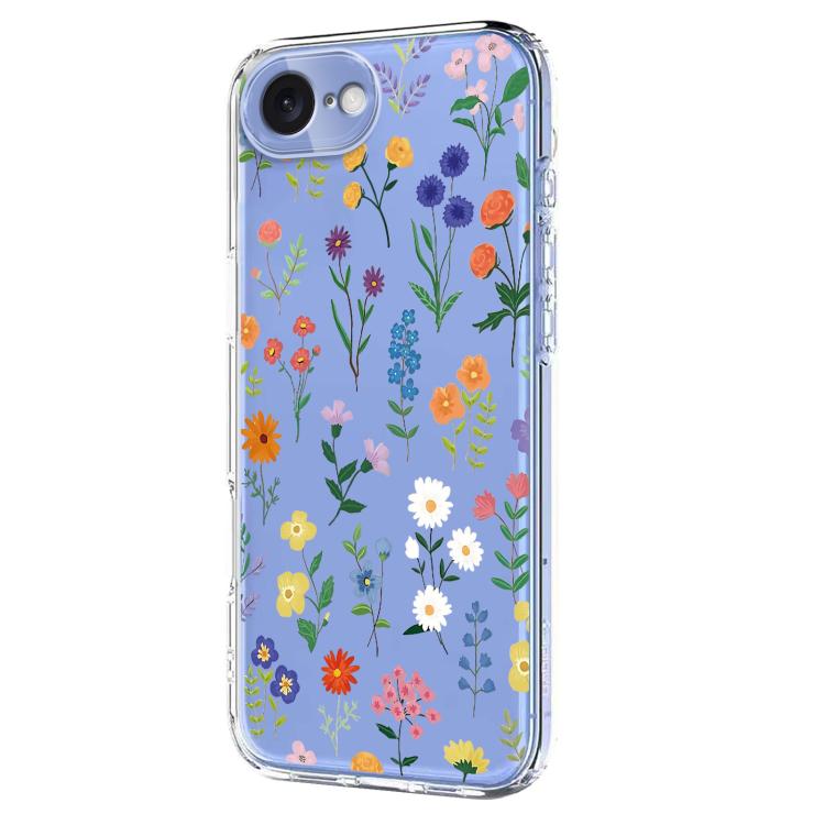 Flower Pattern Painted TPU Phone Case, For iPhone 17e / 16e, For iPhone 17 Pro Max, For iPhone 17 Pro, For iPhone 17, For iPhone Air