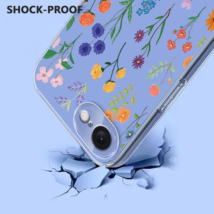Flower Pattern Painted TPU Phone Case, For iPhone 17e / 16e, For iPhone 17 Pro Max, For iPhone 17 Pro, For iPhone 17, For iPhone Air