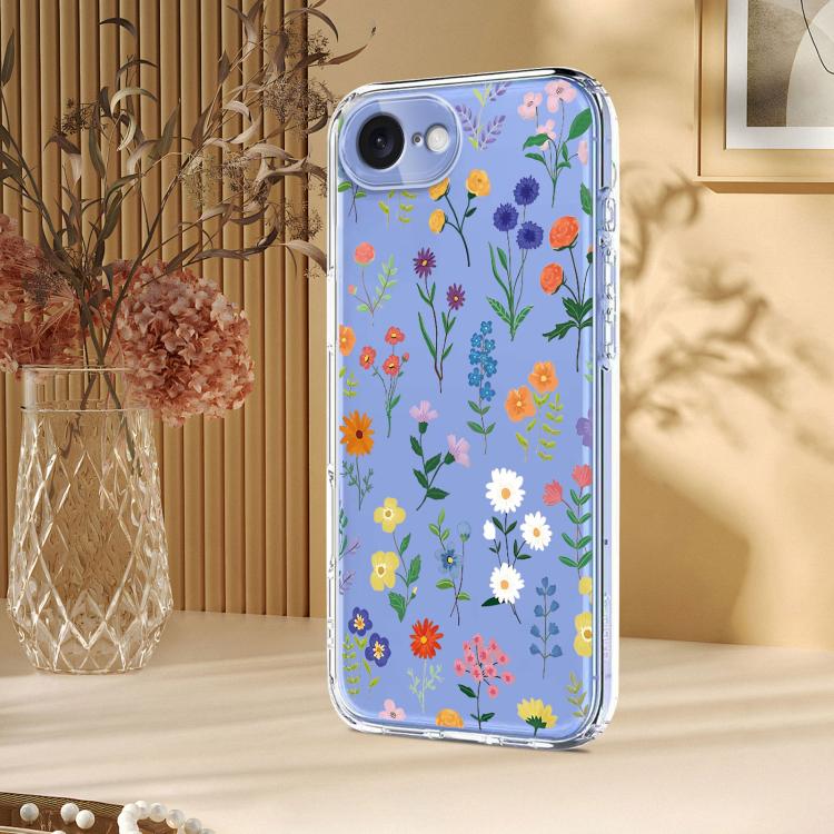 Flower Pattern Painted TPU Phone Case, For iPhone 17e / 16e, For iPhone 17 Pro Max, For iPhone 17 Pro, For iPhone 17, For iPhone Air
