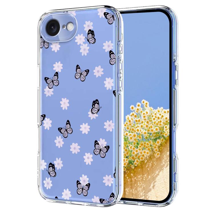 Flower Pattern Painted TPU Phone Case, For iPhone 17e / 16e, For iPhone 17 Pro Max, For iPhone 17 Pro, For iPhone 17, For iPhone Air