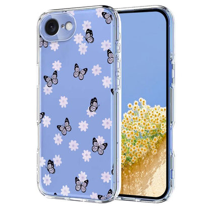 Flower Pattern Painted TPU Phone Case, For iPhone 17e / 16e, For iPhone 17 Pro Max, For iPhone 17 Pro, For iPhone 17, For iPhone Air
