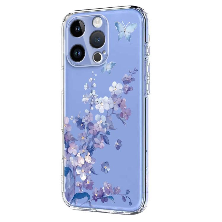 Flower Pattern Painted TPU Phone Case, For iPhone 16 Pro Max, For iPhone 16 Pro, For iPhone 16 Plus, For iPhone 16