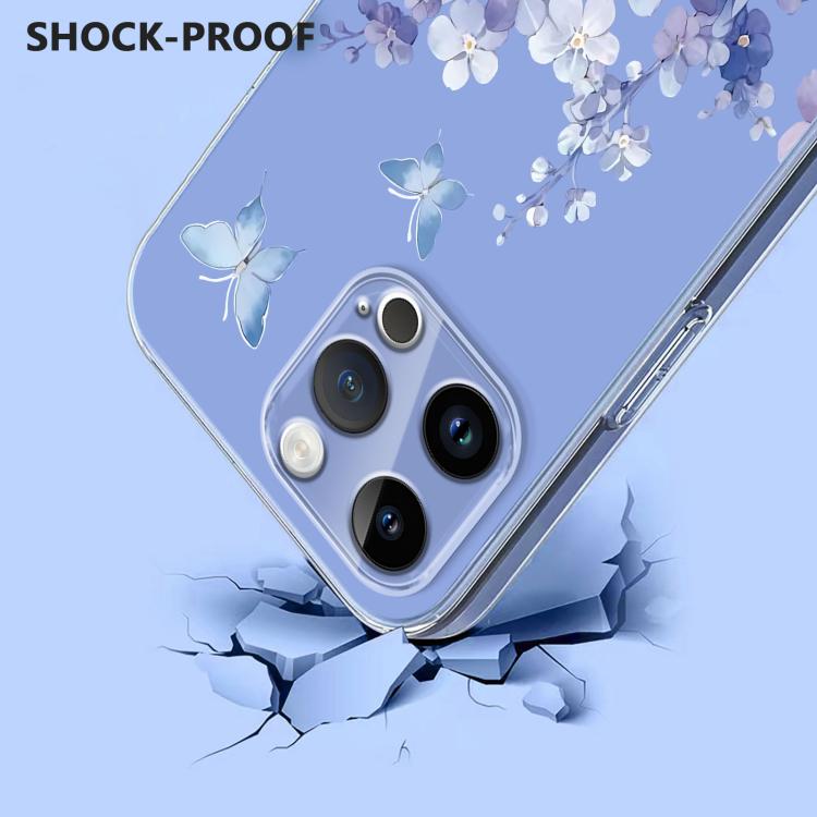 Flower Pattern Painted TPU Phone Case, For iPhone 16 Pro Max, For iPhone 16 Pro, For iPhone 16 Plus, For iPhone 16