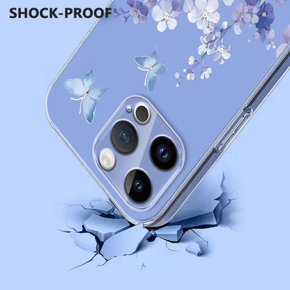 Flower Pattern Painted TPU Phone Case, For iPhone 16 Pro Max, For iPhone 16 Pro, For iPhone 16 Plus, For iPhone 16