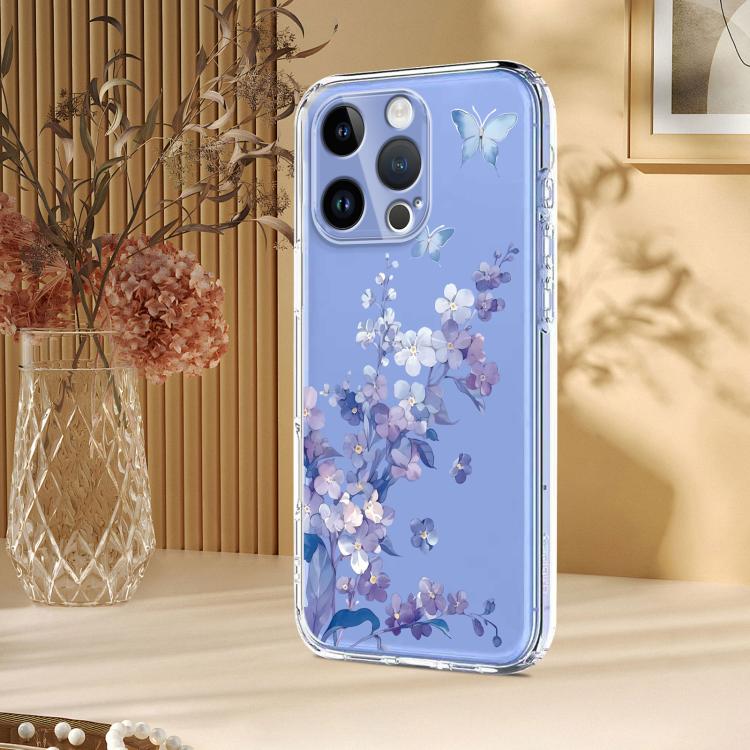 Flower Pattern Painted TPU Phone Case, For iPhone 16 Pro Max, For iPhone 16 Pro, For iPhone 16 Plus, For iPhone 16