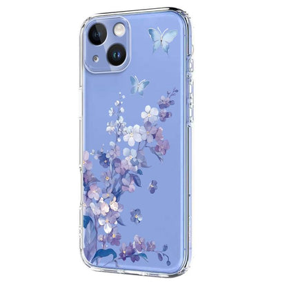 Flower Pattern Painted TPU Phone Case, For iPhone 14 Plus, For iPhone 14 / 13, For iPhone 14 Pro, For iPhone 14 Pro Max