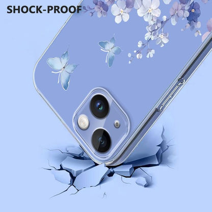 Flower Pattern Painted TPU Phone Case, For iPhone 14 Plus, For iPhone 14 / 13, For iPhone 14 Pro, For iPhone 14 Pro Max