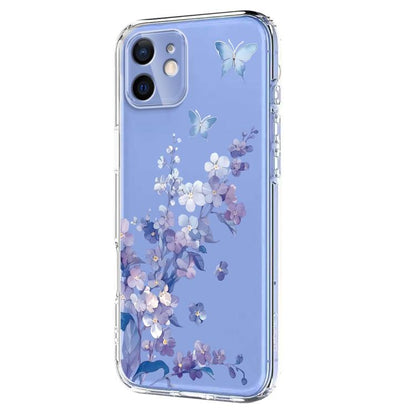 Flower Pattern Painted TPU Phone Case, For iPhone 12 Pro / 12, For iPhone 12 Pro Max, For iPhone 12 mini, For iPhone 11 Pro Max