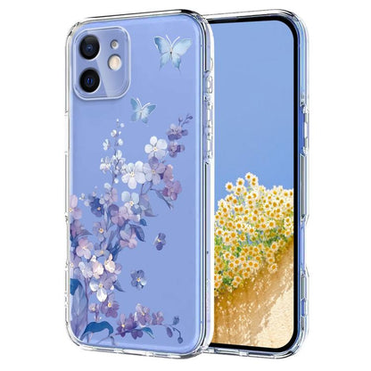 Flower Pattern Painted TPU Phone Case, For iPhone 12 Pro / 12, For iPhone 12 Pro Max, For iPhone 12 mini, For iPhone 11 Pro Max