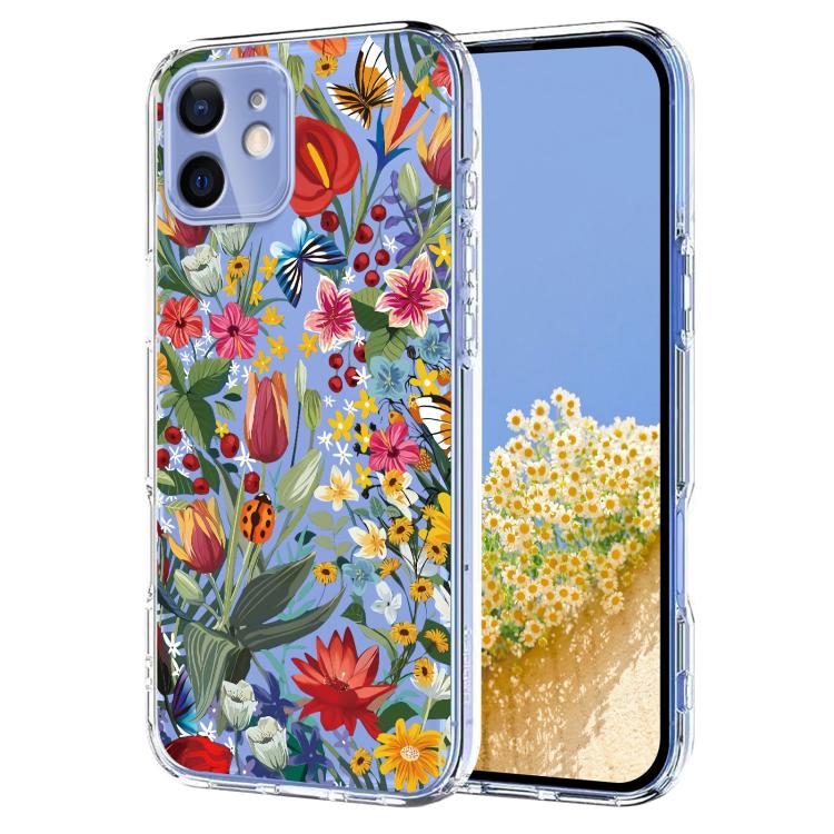 Flower Pattern Painted TPU Phone Case, For iPhone 12 Pro / 12, For iPhone 12 Pro Max, For iPhone 12 mini, For iPhone 11 Pro Max