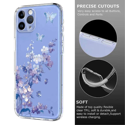 Flower Pattern Painted TPU Phone Case