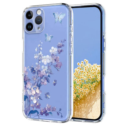 Flower Pattern Painted TPU Phone Case, For iPhone 11, For iPhone 11 Pro, For iPhone X / XS, For iPhone XR