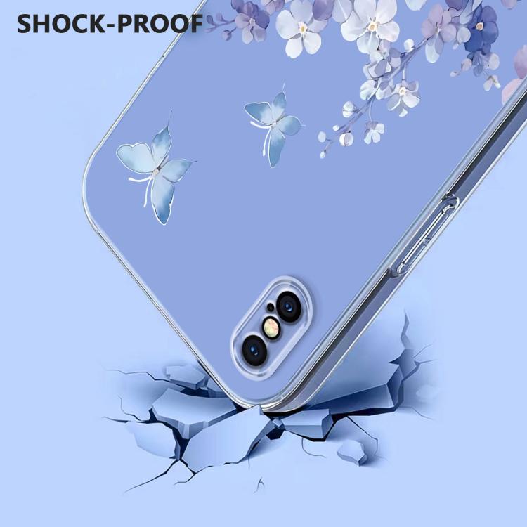 Flower Pattern Painted TPU Phone Case, For iPhone XS Max, For iPhone 8 Plus / 7 Plus