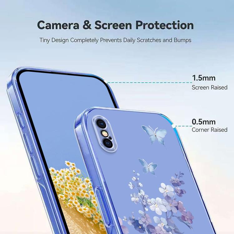 Flower Pattern Painted TPU Phone Case, For iPhone XS Max, For iPhone 8 Plus / 7 Plus