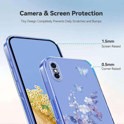 Flower Pattern Painted TPU Phone Case, For iPhone XS Max, For iPhone 8 Plus / 7 Plus