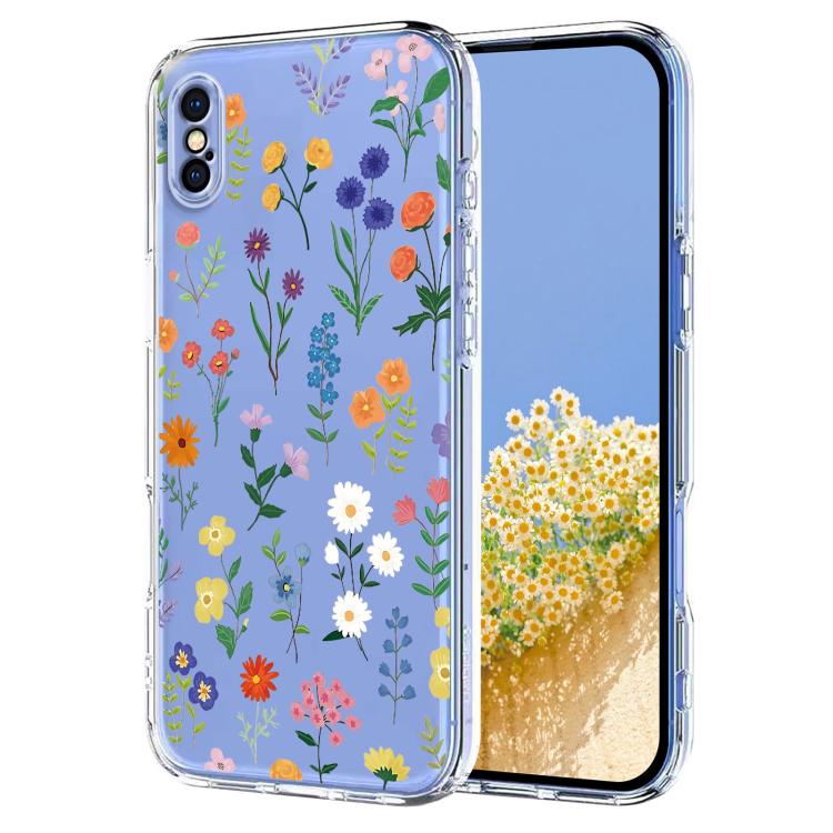 Flower Pattern Painted TPU Phone Case, For iPhone XS Max, For iPhone 8 Plus / 7 Plus