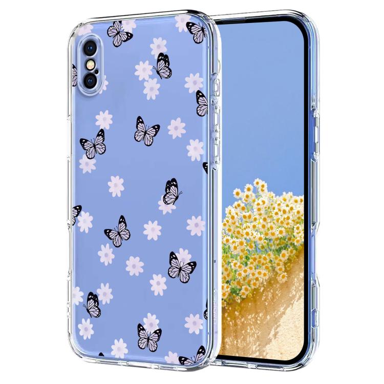 Flower Pattern Painted TPU Phone Case, For iPhone XS Max, For iPhone 8 Plus / 7 Plus