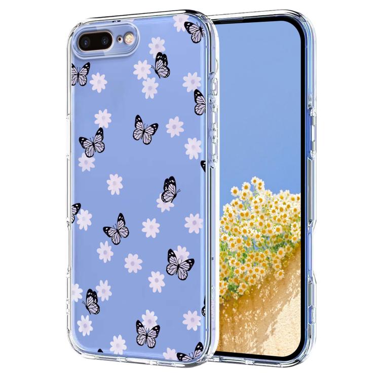 Flower Pattern Painted TPU Phone Case, For iPhone XS Max, For iPhone 8 Plus / 7 Plus