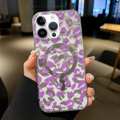 Leopard MagSafe Dual-side Laminating IMD Phone Case, For iPhone 14, For iPhone 14 Pro, For iPhone 13 Pro Max, For iPhone 13 Pro, For iPhone 13