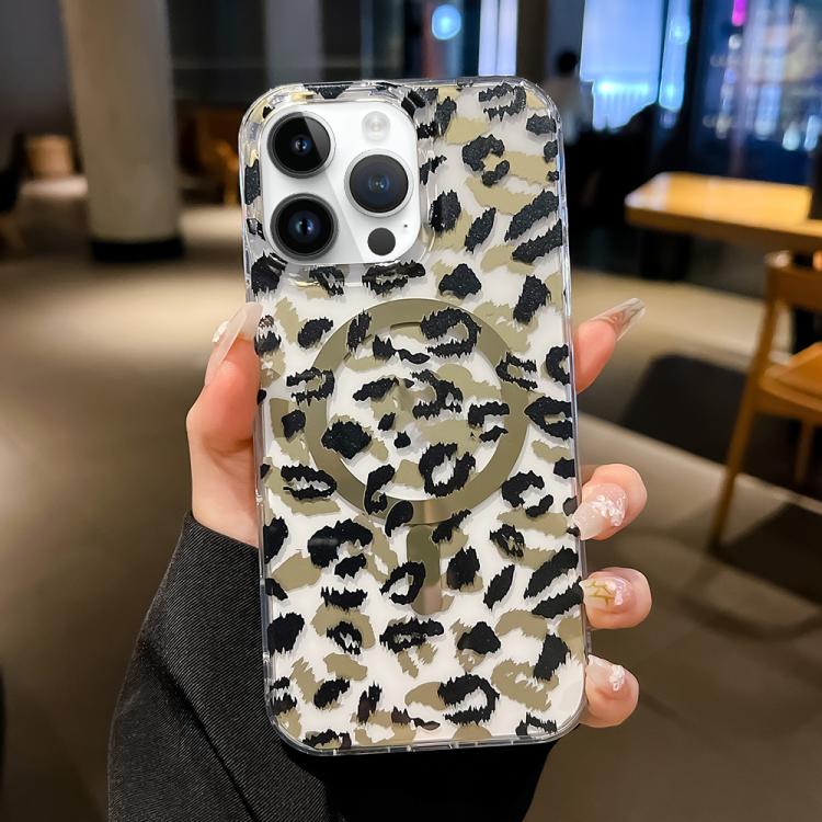 Leopard MagSafe Dual-side Laminating IMD Phone Case, For iPhone 16 Plus, For iPhone 16, For iPhone 15 Pro Max, For iPhone 15 Pro, For iPhone 15 Plus, For iPhone 15