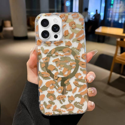 Leopard MagSafe Dual-side Laminating IMD Phone Case, For iPhone 18 Pro / 17 Pro, For iPhone 18 Pro Max / 17 Pro Max, For iPhone 17e / 16e, For iPhone 17, For iPhone 16 Pro Max, For iPhone 16 Pro