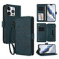 Butterfly Love Flower Multi-card Zipper Wallet Leather Phone Case, For iPhone 17, For iPhone Air, For iPhone 16 Pro Max