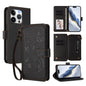 Butterfly Love Flower Multi-card Zipper Wallet Leather Phone Case, For iPhone 17, For iPhone Air, For iPhone 16 Pro Max