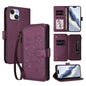 Butterfly Love Flower Multi-card Zipper Wallet Leather Phone Case, For iPhone 15, For iPhone 14 Plus, For iPhone 14 / 13
