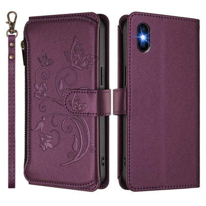 Butterfly Love Flower Multi-card Zipper Wallet Leather Phone Case, For iPhone X / XS, For iPhone XR, For iPhone XS Max
