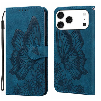 Retro Skin Feel Butterflies Embossing Horizontal Flip Leather Phone Case, For iPhone 17 Pro Max, For iPhone 17 Pro, For iPhone 17, For iPhone Air