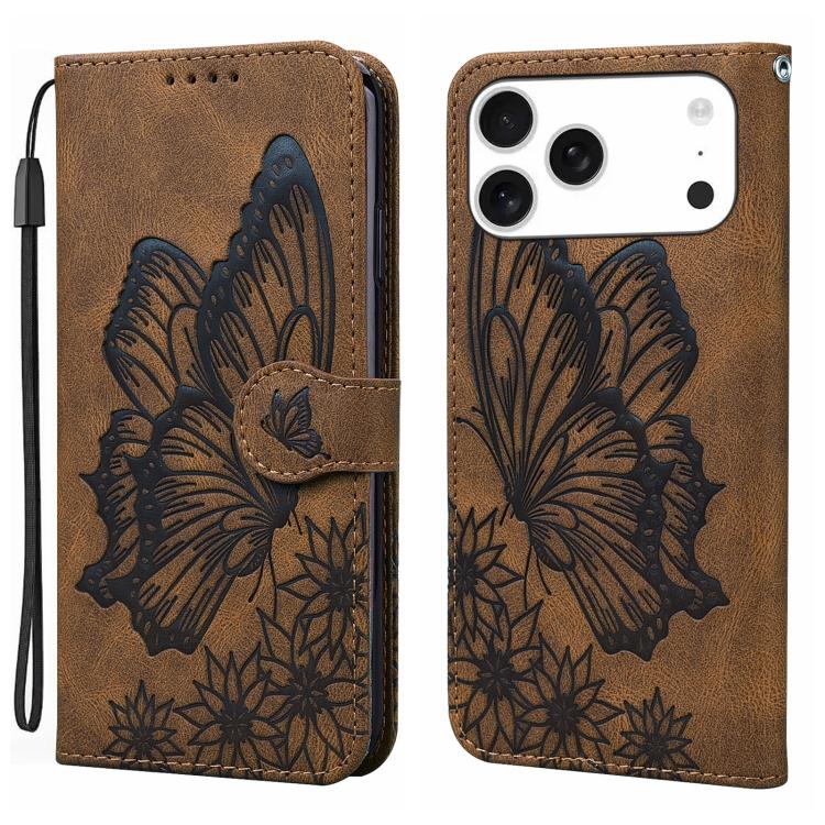 Retro Skin Feel Butterflies Embossing Horizontal Flip Leather Phone Case, For iPhone 17 Pro Max, For iPhone 17 Pro, For iPhone 17, For iPhone Air