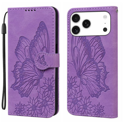 Retro Skin Feel Butterflies Embossing Horizontal Flip Leather Phone Case, For iPhone 17 Pro Max, For iPhone 17 Pro, For iPhone 17, For iPhone Air