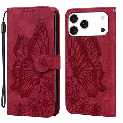 Retro Skin Feel Butterflies Embossing Horizontal Flip Leather Phone Case, For iPhone 18 Pro / 17 Pro, For iPhone 18 Pro Max / 17 Pro Max, For iPhone 17, For iPhone 17 Air