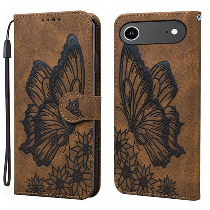 Retro Skin Feel Butterflies Embossing Horizontal Flip Leather Phone Case, For iPhone 17 Pro Max, For iPhone 17 Pro, For iPhone 17, For iPhone Air