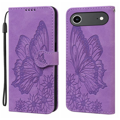 Retro Skin Feel Butterflies Embossing Horizontal Flip Leather Phone Case, For iPhone 17 Pro Max, For iPhone 17 Pro, For iPhone 17, For iPhone Air