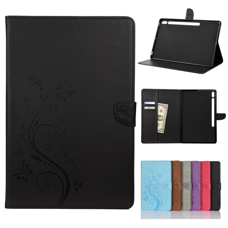 Butterfly Flower Embossing Pattern Horizontal Flip Leather Case with Holder & Card Slots & Wallet