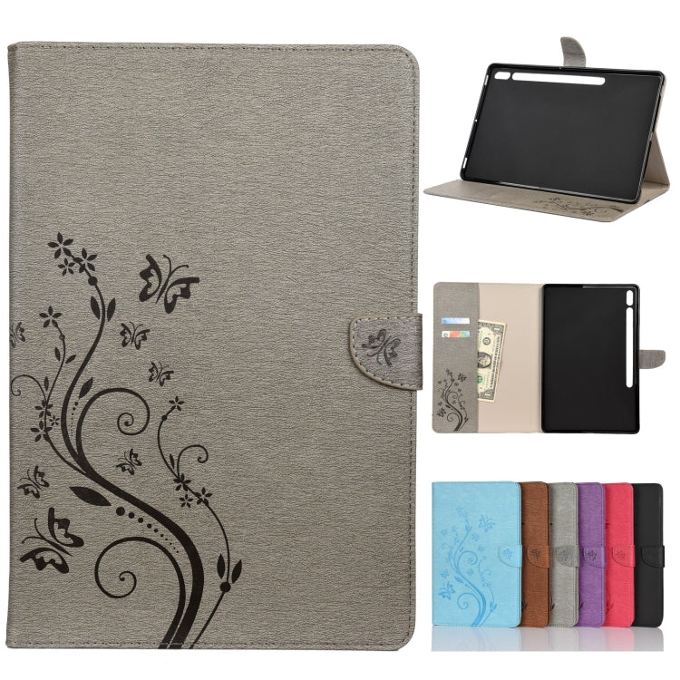 Butterfly Flower Embossing Pattern Horizontal Flip Leather Case with Holder & Card Slots & Wallet