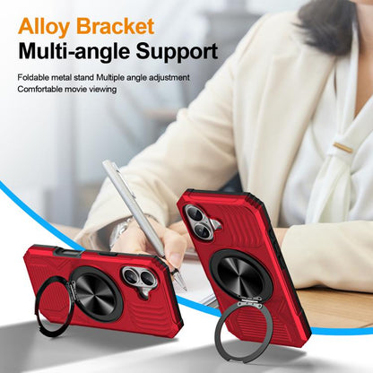Alloy Rotating Holder MagSafe Shockproof Phone Case, For iPhone 17, For iPhone Air
