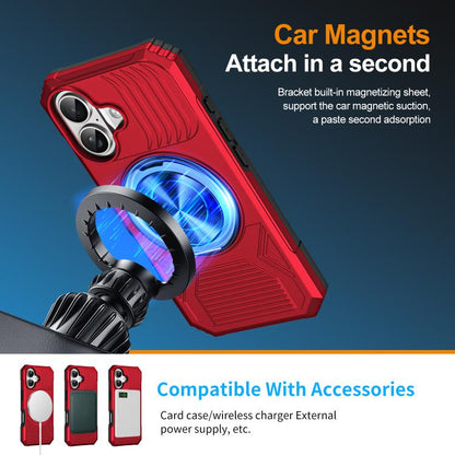 Alloy Rotating Holder MagSafe Shockproof Phone Case, For iPhone 17, For iPhone Air