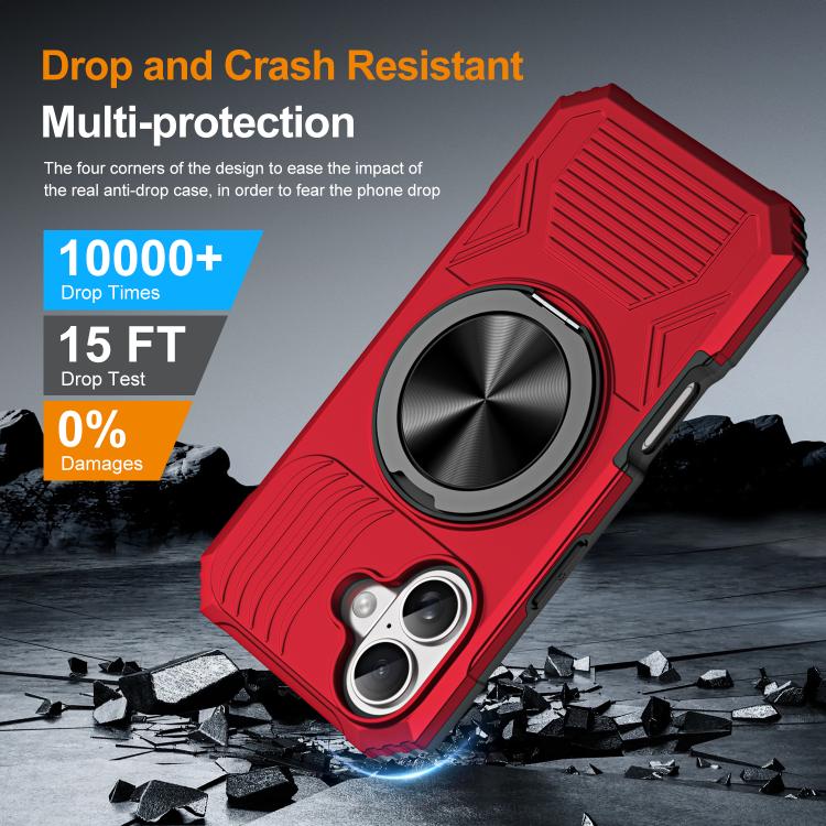 Alloy Rotating Holder MagSafe Shockproof Phone Case, For iPhone 17, For iPhone Air
