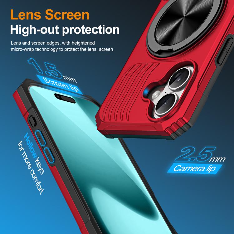 Alloy Rotating Holder MagSafe Shockproof Phone Case, For iPhone 17, For iPhone Air