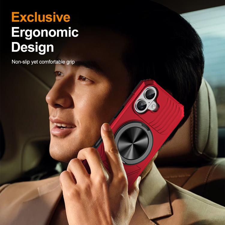 Alloy Rotating Holder MagSafe Shockproof Phone Case, For iPhone 17, For iPhone Air