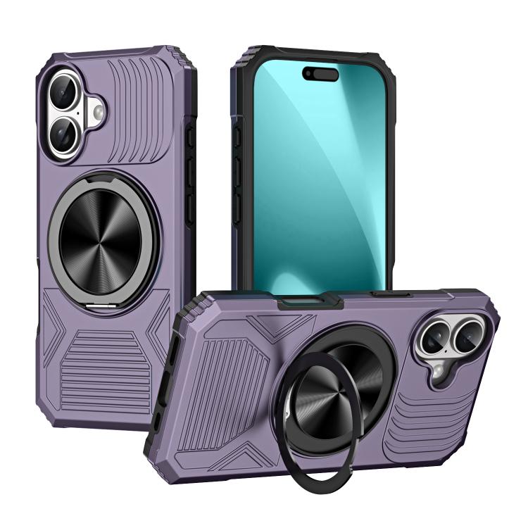 Alloy Rotating Holder MagSafe Shockproof Phone Case, For iPhone 17, For iPhone Air