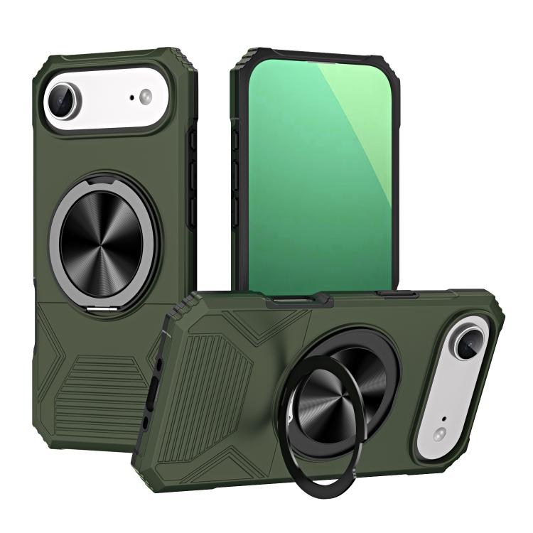 Alloy Rotating Holder MagSafe Shockproof Phone Case, For iPhone 17, For iPhone Air