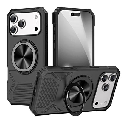 Alloy Rotating Holder MagSafe Shockproof Phone Case, For iPhone 17 Pro Max, For iPhone 17 Pro