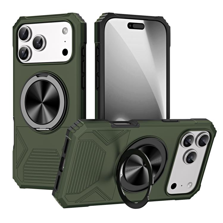 Alloy Rotating Holder MagSafe Shockproof Phone Case, For iPhone 17 Pro Max, For iPhone 17 Pro